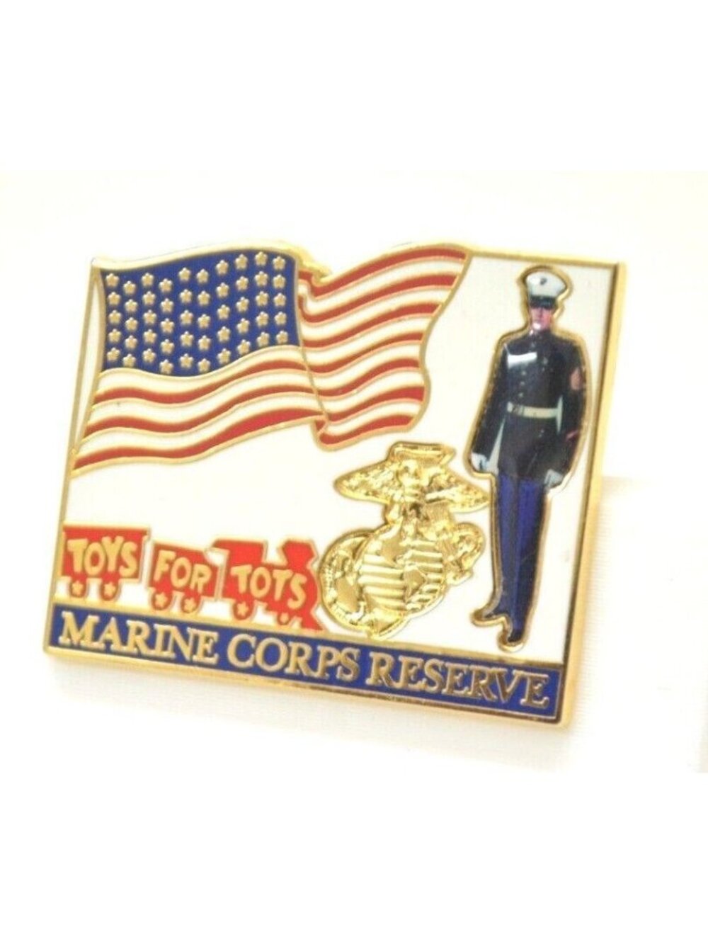 Marine Corps Reserve Pin Toys For Tots Charity Sonoma Lapel Patriotic Holiday